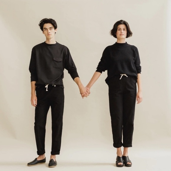 IJJI Black Unisex Cotton Canvas Easy Pants Size S - Picture 1 of 11